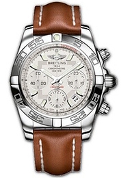 Breitling Chronomat 41 Biały/Skóra Ø41 mm AB0140-041