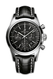 Breitling Transocean Czarny/Skóra Ø43 mm AB0152-1012