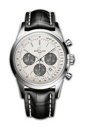 Breitling Transocean Biały/Skóra Ø43 mm AB0152-1112