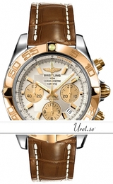 Breitling Chronomat 44 Srebrny/Skóra Ø43.5 mm CB0110-4012 Brown Croco
