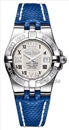 Breitling Galactic 30 Srebrny/Skóra Ø30 mm A71340L-7415 / 221