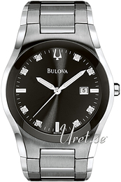 Bulova Diamond Czarny/Stal Ø40 mm 96D104