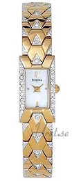Bulova Crystal Dam Biały/Stal w odcieniu złota Ø13 mm 98T91