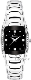 Bulova Diamonds Dam Czarny/Stal Ø23 mm 96R40