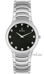 Bulova Diamonds Herr Czarny/Stal Ø35 mm 96D10