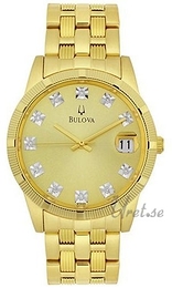 Bulova Diamonds Herr Żółte złoto/Stal w odcieniu złota 35x29 mm 97F43