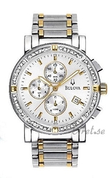 Bulova Diamonds Herr Biały/Stal Ø38 mm 98E000