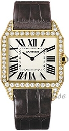 Cartier Santos Dumont Srebrny/Skóra 35x29 mm WH100551