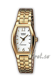 Casio Collection Biały/Stal w odcieniu złota 34x22 mm LTP-1281G-7AEF