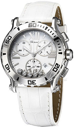 Chopard Happy Sport Biały/Skóra Ø42 mm 28/8499-3001