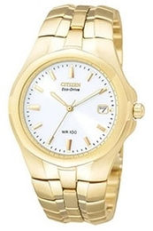 Citizen Eco Drive 180 Biały/Stal w odcieniu złota Ø37 mm BM0192-59A