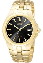 Citizen Eco Drive 180 Czarny/Stal w odcieniu złota Ø37 mm BM0192-59E