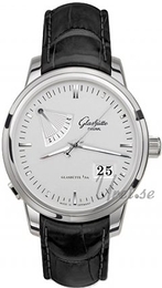 Glashütte Original Senator Auf Und Ab Srebrny/Skóra Ø40.1 mm 100-01-13-02-04