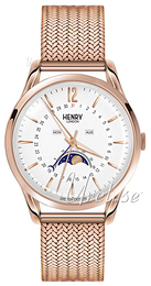 Henry London Richmond Biały/Stal w kolorze różowego złota Ø38.5 mm HL39-LM-0162