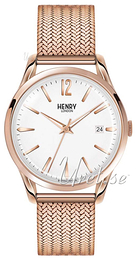 Henry London Chiswick Biały/Stal w kolorze różowego złota Ø39 mm HL39-M-0026