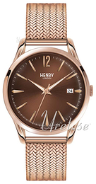 Henry London Knightsbridge Brązowy/Stal w kolorze różowego złota Ø39 mm HL39-M-0050