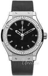 Hublot Classic Fusion Diamonds Czarny/Guma Ø45 mm 511.ZX.1170.RX.1104
