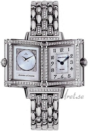 Jaeger LeCoultre Reverso Duetto Biały/18 karatowe białe złoto 33x21 mm 2663202