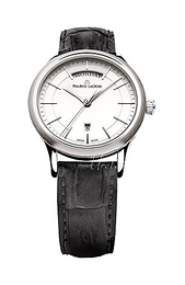 Maurice Lacroix Les Classiques Jours Date Srebrny/Skóra Ø38 mm LC1007-SS001-130