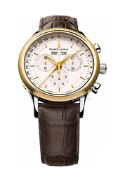 Maurice Lacroix Les Classiques Chronographe Biały/Skóra Ø40 mm LC1008-PVY11-130