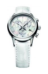 Maurice Lacroix Les Classiques Ladies Chronographe Phases De Lune Biały/Skóra Ø38 mm LC1087-SS001-160