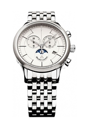 Maurice Lacroix Les Classiques Chronographe Phases De Lune Biały/Stal Ø40 mm LC1148-SS002-130