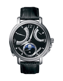Maurice Lacroix Masterpiece Lune Retrograde Czarny/Skóra Ø43 mm MP7078-SS001-320