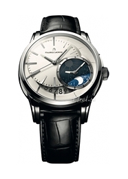 Maurice Lacroix Pontos Decentrique GMT Srebrny/Skóra Ø43 mm PT6118-SS001-130