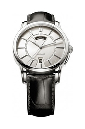 Maurice Lacroix Pontos Jours Date Srebrny/Skóra Ø40 mm PT6158-SS001-13E