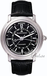 Maurice Lacroix Masterpiece Czarny/Skóra Ø40 mm MP6328-SS001-39E