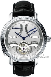 Maurice Lacroix Masterpiece Srebrny/Skóra Ø43 mm MP7088-PL201-110