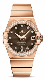 Omega Constellation Co-Axial 38mm Brązowy/18 karatowe różowe złoto Ø38 mm 123.55.38.21.63.001
