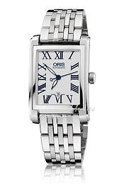Oris Culture Rectangular Date Srebrny/Stal 24.5x38 mm 01 561 7656 4071-07 8 17 82