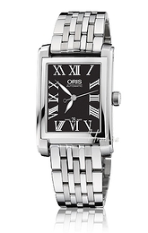 Oris Culture Rectangular Date Czarny/Stal 24.5x38 mm 01 561 7656 4074-07 8 17 82