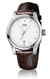 Oris Culture Classic Date Srebrny/Skóra Ø37 mm 733 7578 4051 LS