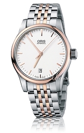 Oris Culture Classic Date Srebrny/Stal w kolorze różowego złota Ø37 mm 733 7578 4351 MB