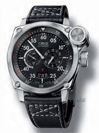 Oris Aviation Czarny/Skóra Ø43 mm 649 7632 4164 LS
