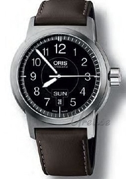Oris Aviation BC3 Sportsman Day Date Czarny/Skóra Ø42 mm 735 7640 4164 LS