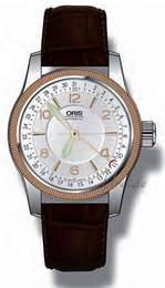 Oris Aviation Srebrny/Skóra Ø40 mm 754 7628 4361 LS