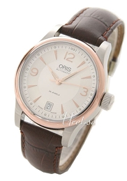 Oris Classic Srebrny/Skóra Ø37 mm 733 7578 4361 LS