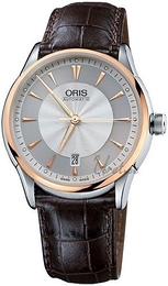 Oris Culture Artelier Date Srebrny/Skóra Ø40 mm 733 7591 6351 LS