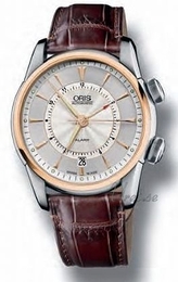 Oris Culture Artelier Alarm Srebrny/Skóra Ø42 mm 01 908 7607 6351-SetLS