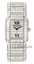 Patek Philippe Twenty~4 Zestaw diamentów/18 karatowe białe złoto 28x24 mm 4908/101G