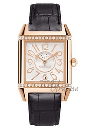 Jaeger LeCoultre Reverso Squadra Lady Duetto Srebrny/Skóra 42.5x28 mm 7052420
