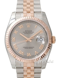Rolex Datejust Gold/Steel Srebrny/18 karatowe różowe złoto Ø36 mm 116231-0087