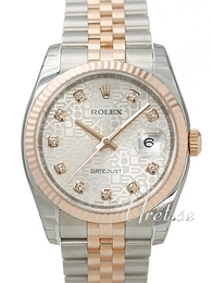 Rolex Datejust Gold/Steel Srebrny/18 karatowe różowe złoto Ø36 mm 116231-0059