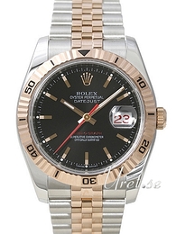 Rolex Datejust Turn-O-Graph Czarny/18 karatowe różowe złoto Ø36 mm 116261/1