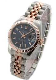 Rolex Lady Oyster Perpetual Niebieski/18 karatowe różowe złoto Ø26 mm 179171/14