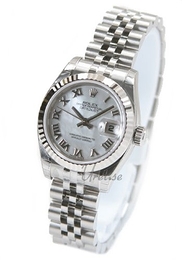 Rolex Lady Oyster Perpetual Biały/Stal Ø26 mm 179174/11