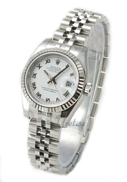 Rolex Lady Oyster Perpetual Biały/Stal Ø26 mm 179174/12